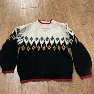 Mockneck lambs wool jacquard warm knit sweater size 5T